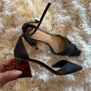 Aldo Black Heels with Tortoise Shell Block Heel